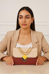 PU Leather Shoulder Handbag with Gold Chain